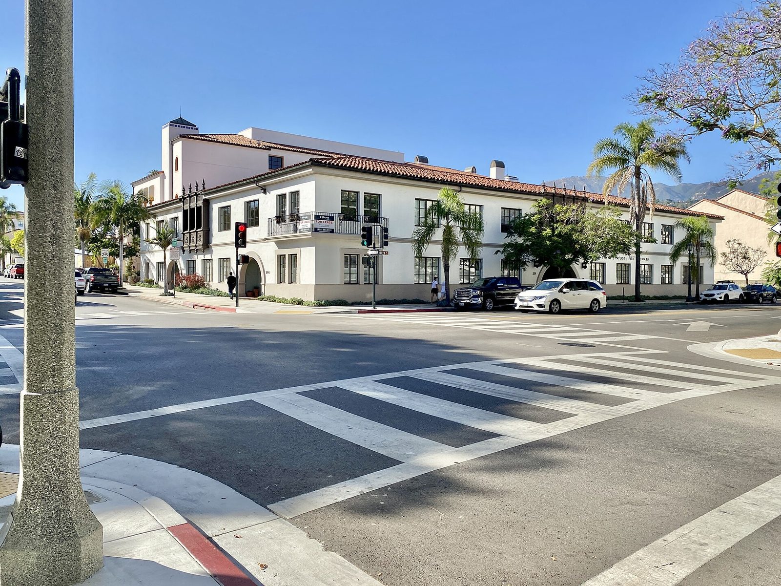 Street corner in downtown Santa Barbara