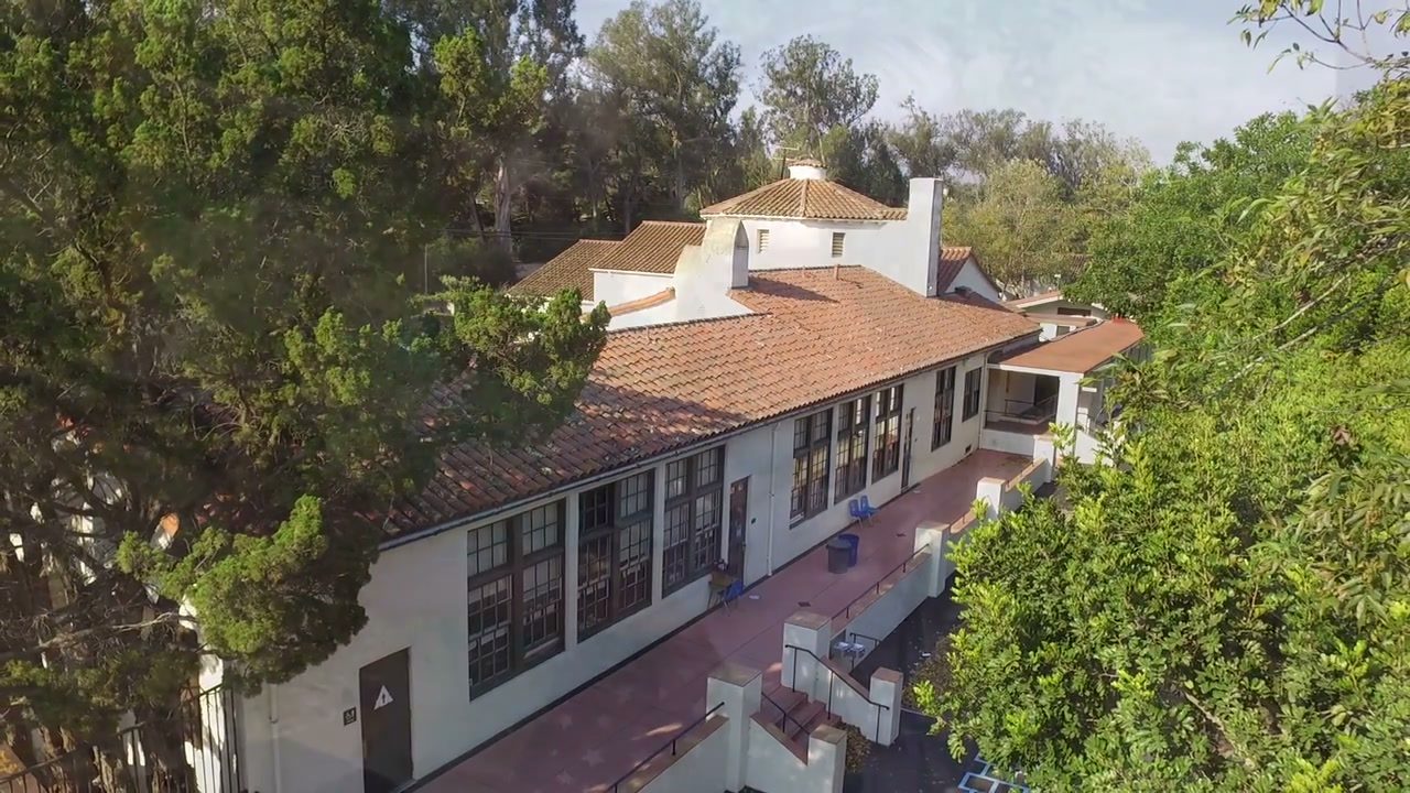 A classroom wing at Cold Spring School, in a frame from the district's own campus video. Every tested Cold Spring student met or exceeded the English standard in the 2025-26 results, the California Post analysis found.