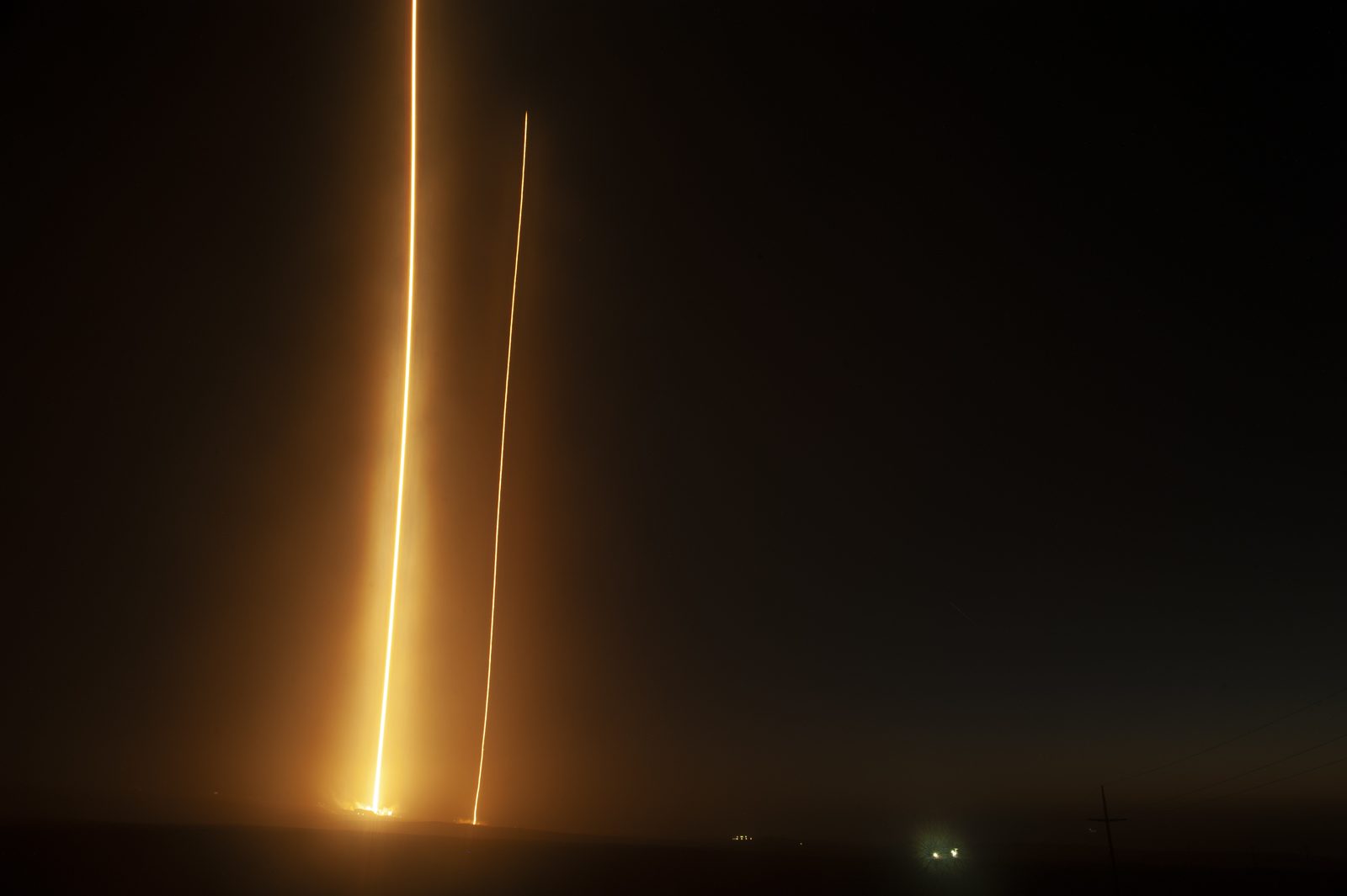 A Falcon 9 carrying the SAOCOM 1A satellite launches from Vandenberg in October 2018. The Transporter-18 booster is expected to land back at the base's Landing Zone 4.